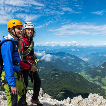 Alpinismo sull'Alpe di Siusi nei Dolomiti